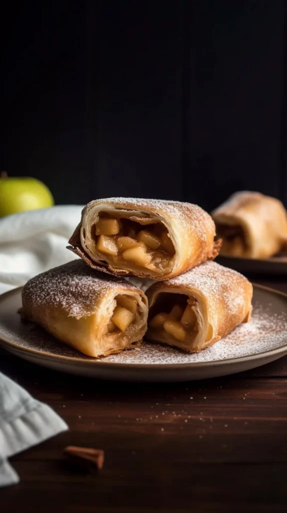 Delicious homemade Apple Chimichangas served with caramel sauce