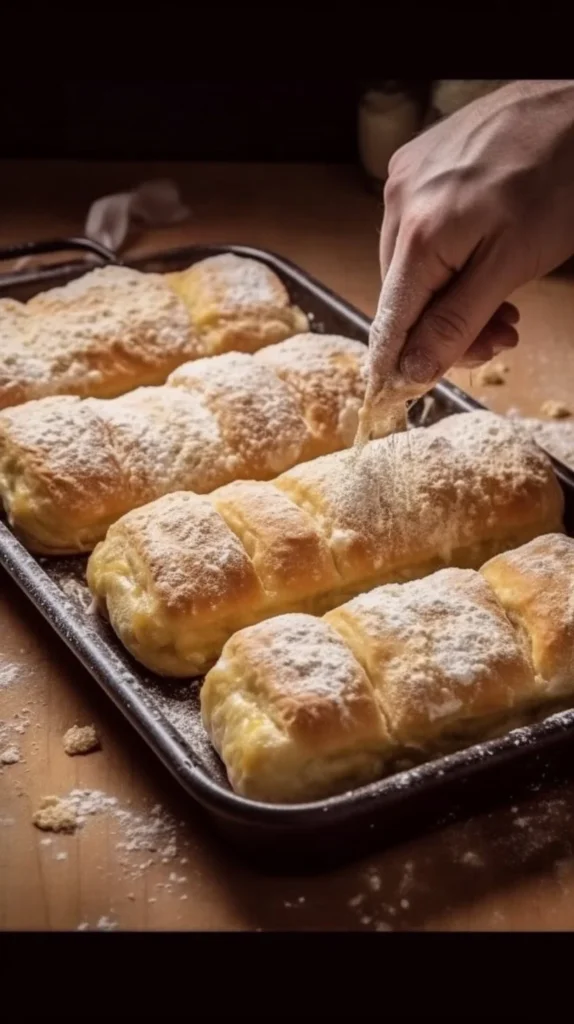 A freshly baked loaf of authentic milky cheesy bread with melted cheese