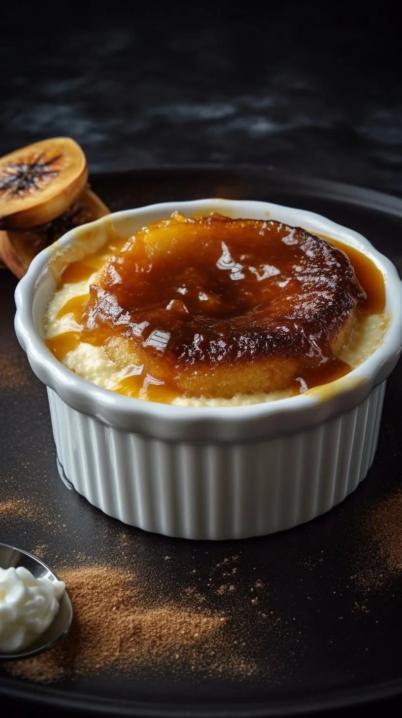Delicious banana crumble dessert with a crunchy topping and ripe bananas.