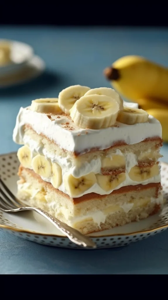 Delicious banana tiramisu with layers of banana and creamy mascarpone