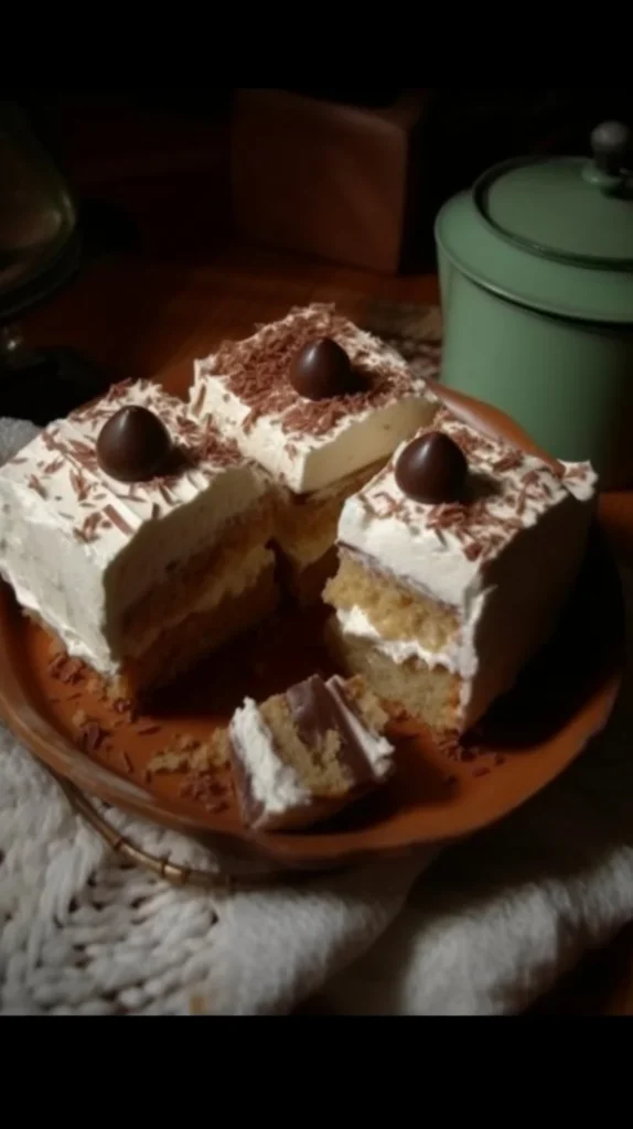 Delicious chestnut cream slice on a plate, perfect for dessert lovers.
