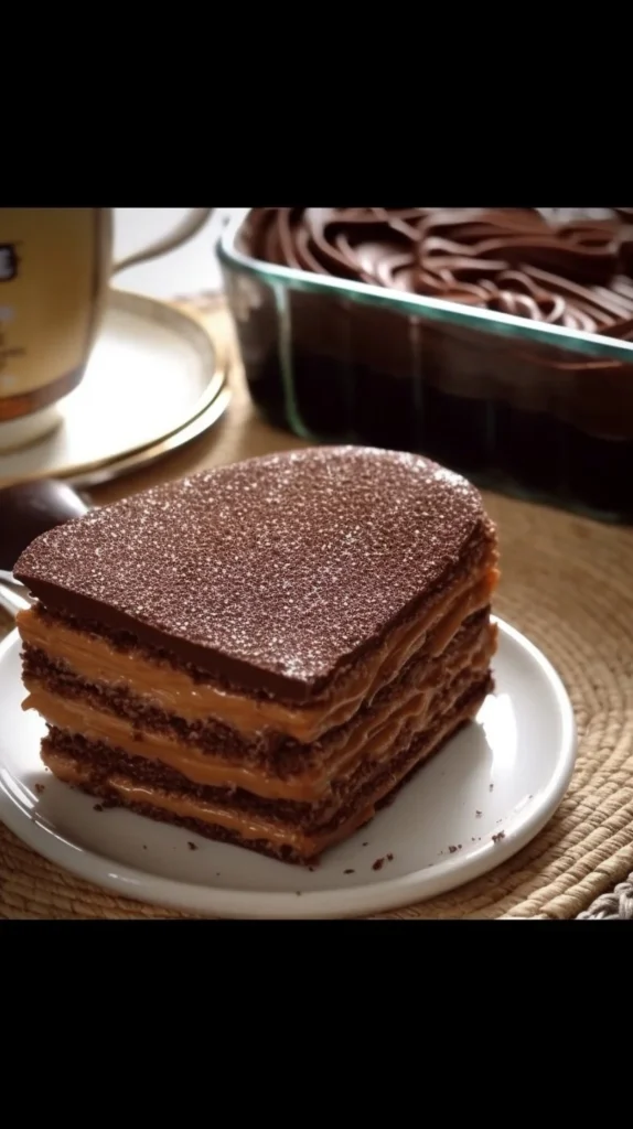 Delicious Chocolate Coffee Biscuit dessert served on a plate