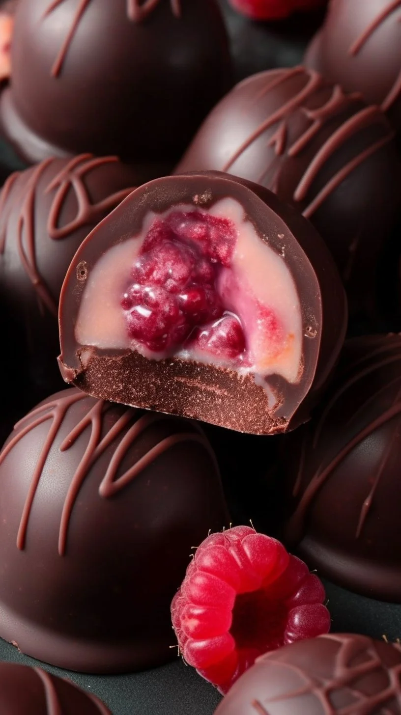 Chocolate Raspberry Eggs - delicious chocolate treats with raspberry filling.