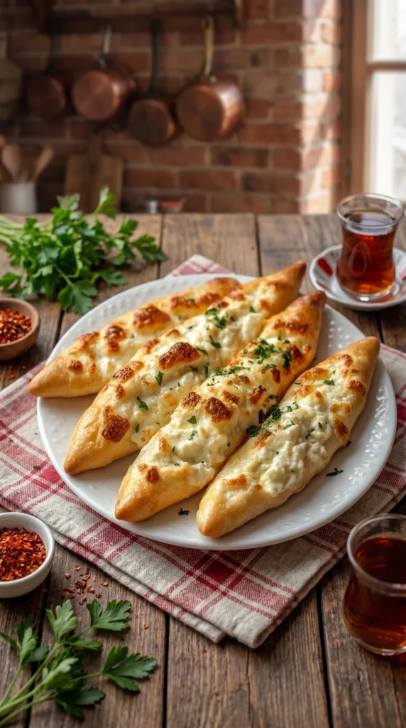 Homemade cottage cheese garlic breadsticks served on a plate.