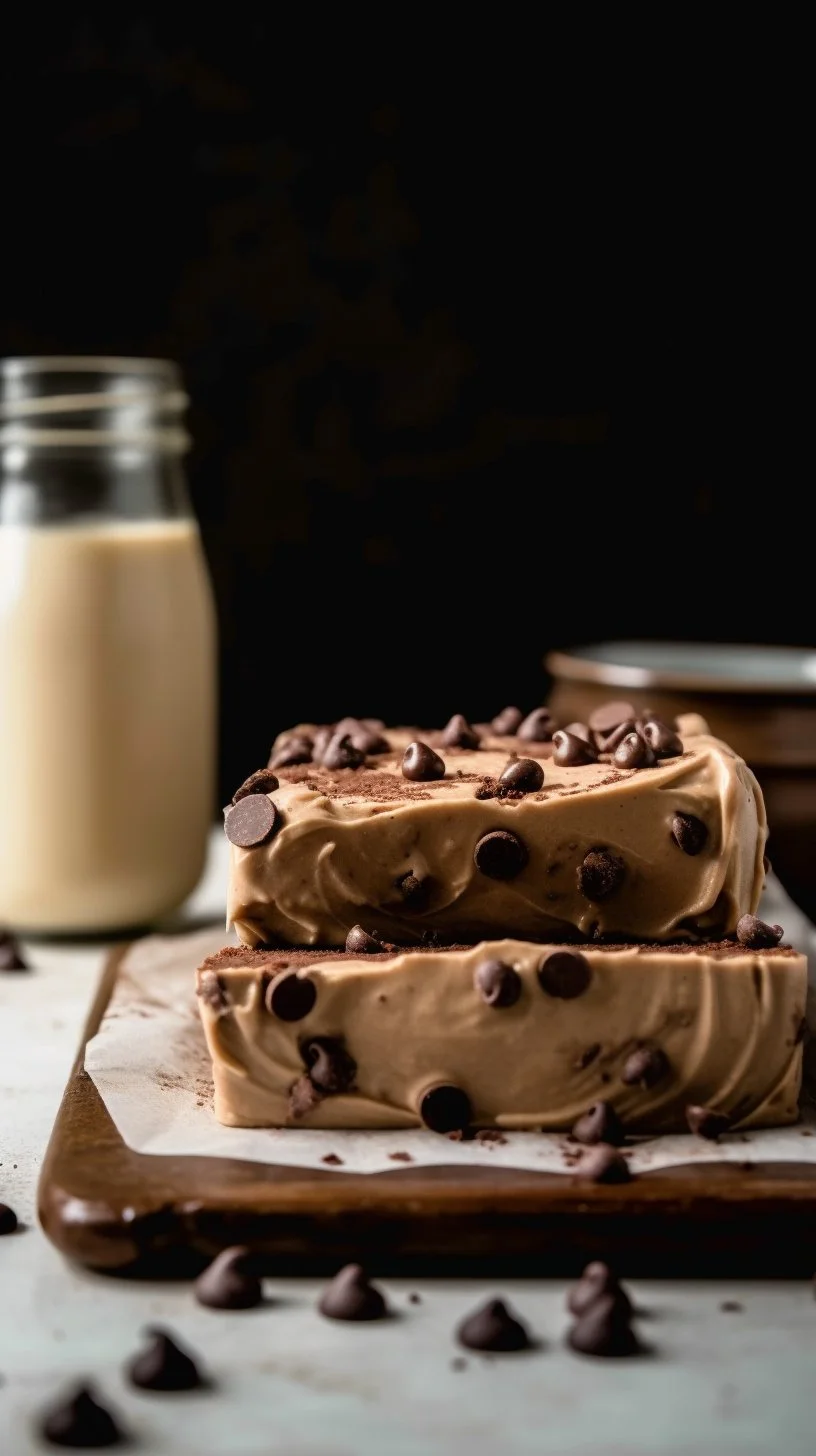 Delicious easy chocolate loaf cake with coffee frosting on top