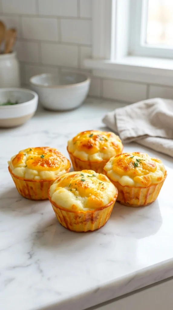 Delicious easy mashed potato muffins baked to golden perfection