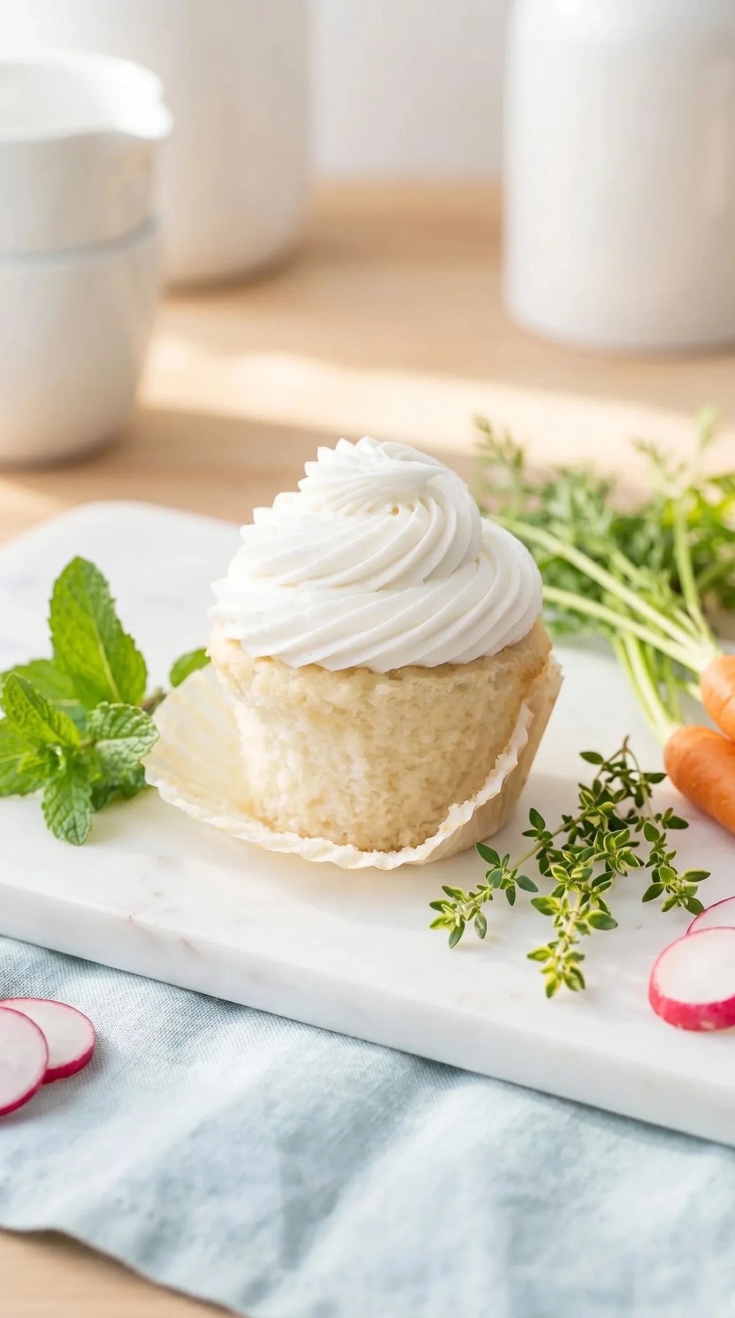 Elegant white cupcakes topped with frosting and decorations for special occasions