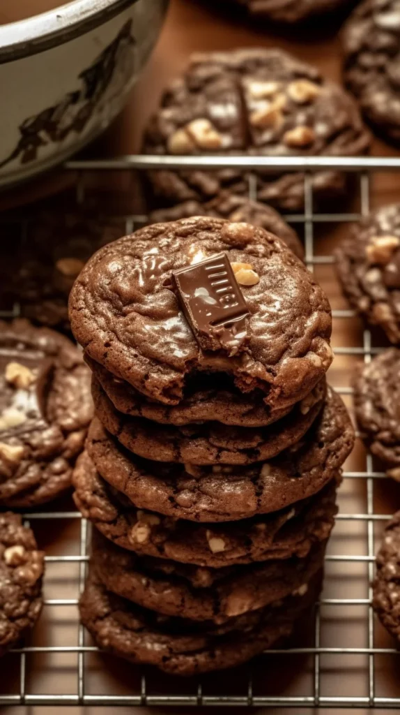 A plate of homemade German Chocolate Cookies topped with coconut and nuts.
