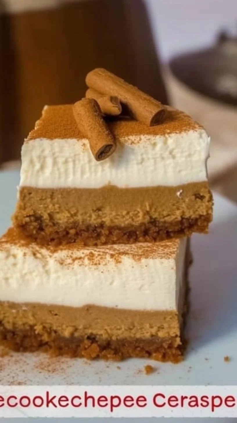 Delicious Gingerbread Spiced Cheesecake topped with whipped cream and gingerbread crumbs