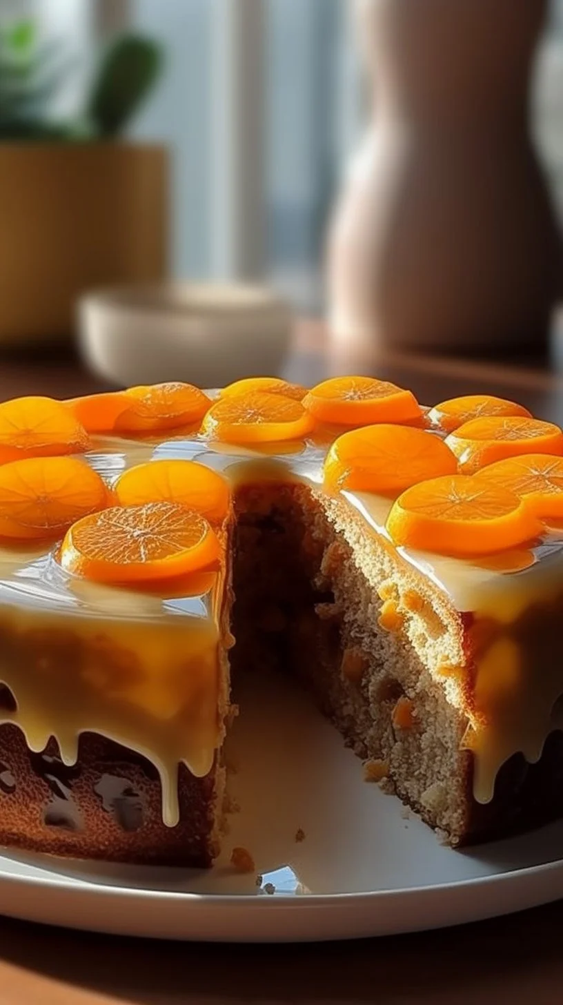 Healthy oat cake with apple and carrot, a delicious and nutritious treat.