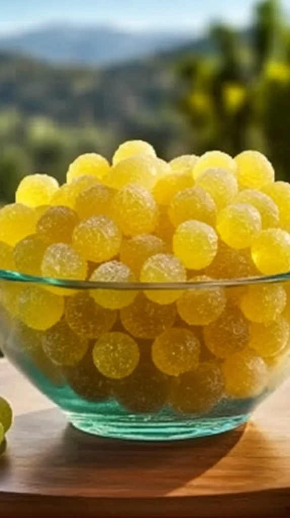 Delicious homemade lemon drops in a bowl