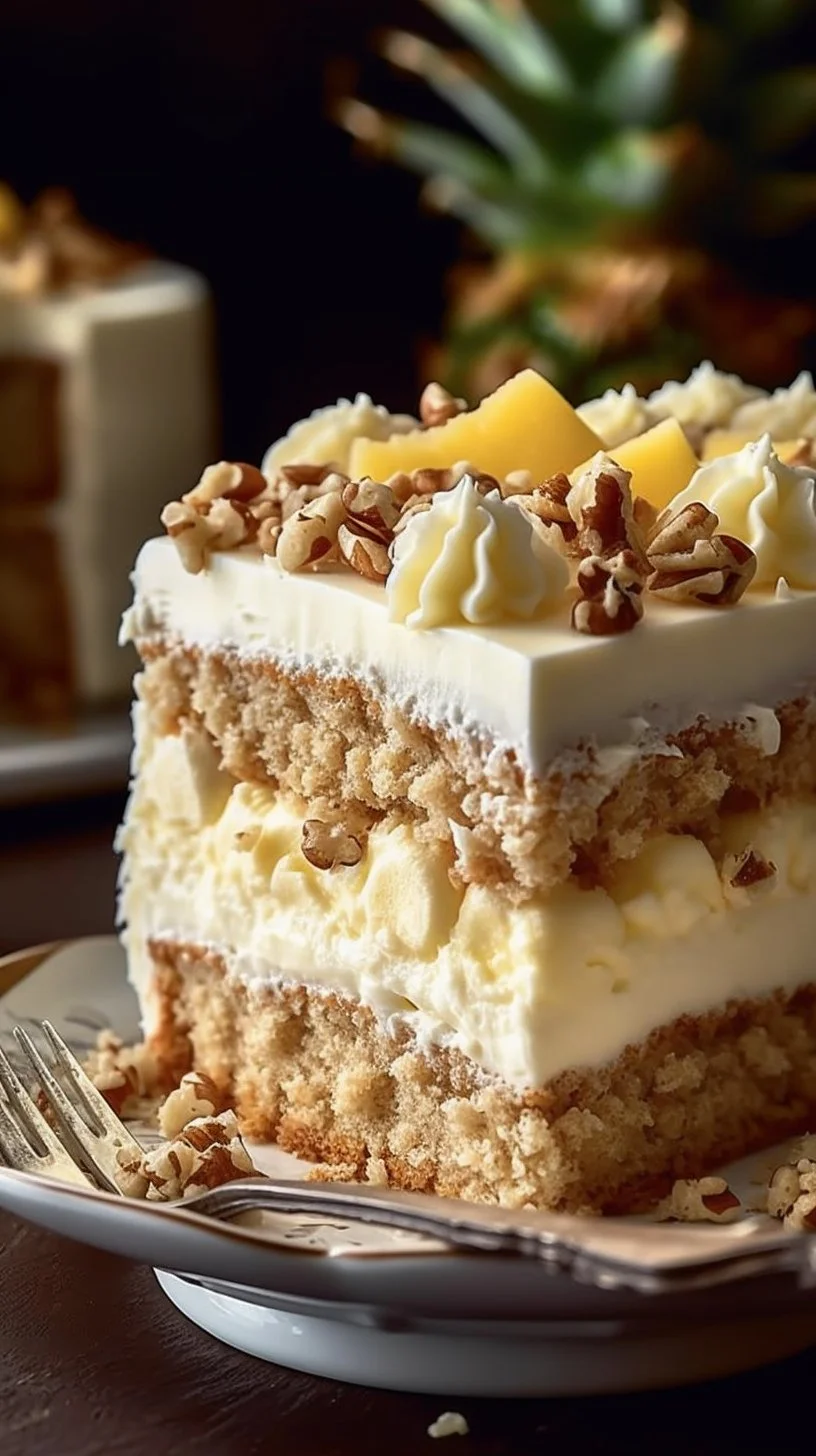 Delicious Hawaiian Pineapple Cake with Cream Cheese Topping