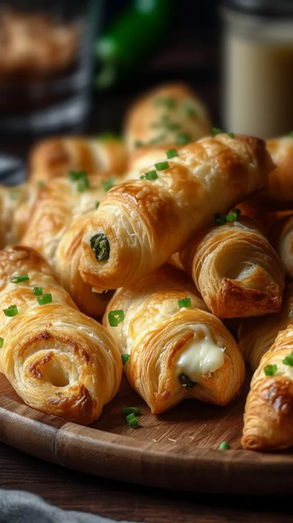 Jalapeno cheese puff pastry twists on a plate