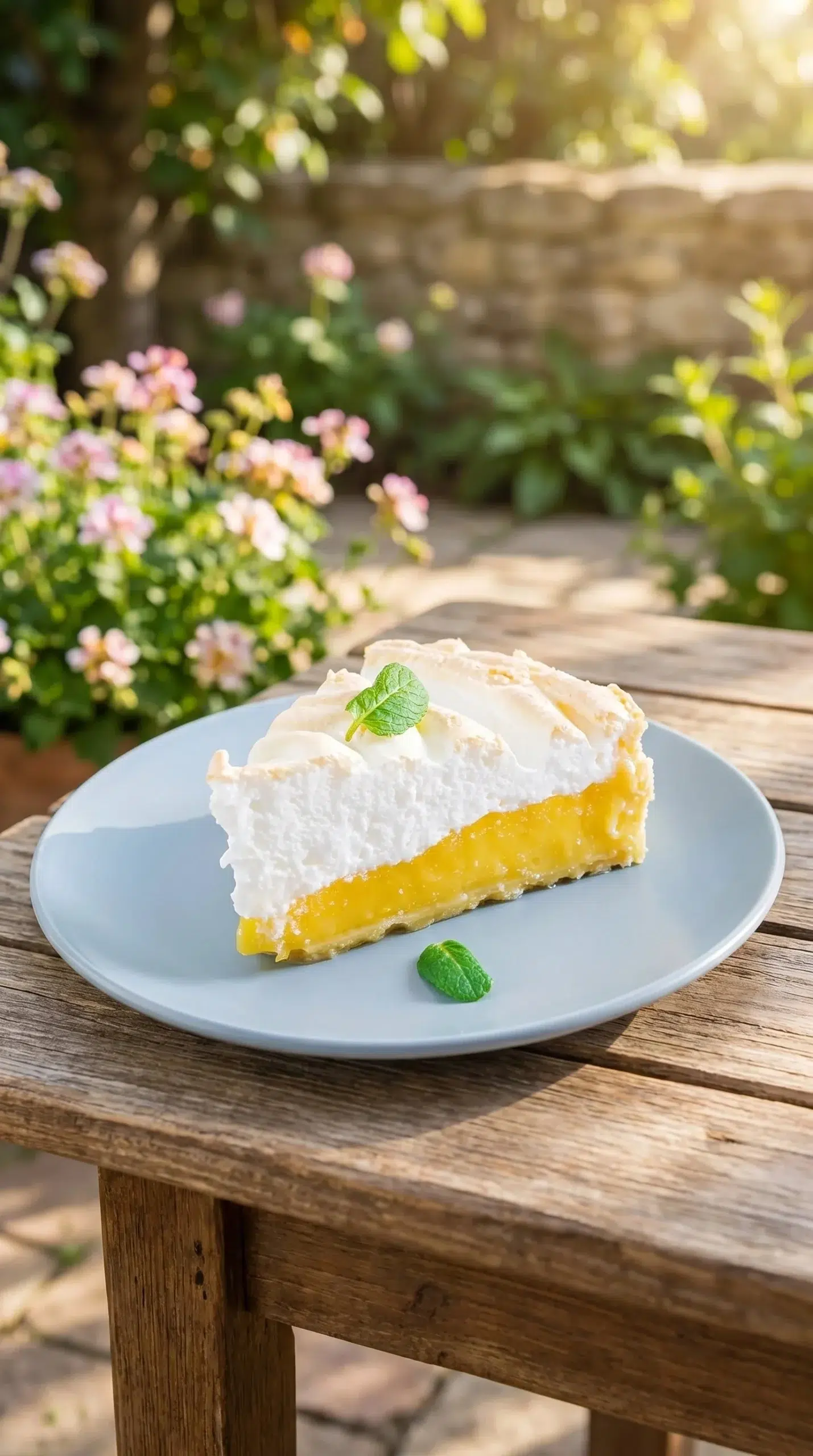 Delicious Keto Lemon Meringue Pie with a fluffy meringue topping and lemon filling