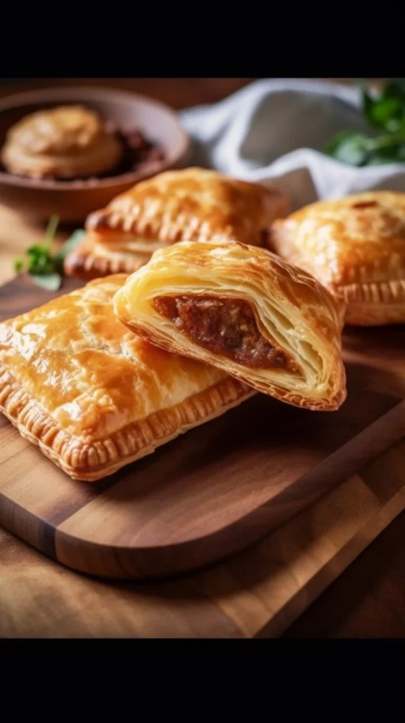 Homemade lasagne parcels served on a plate with herbs and cheese