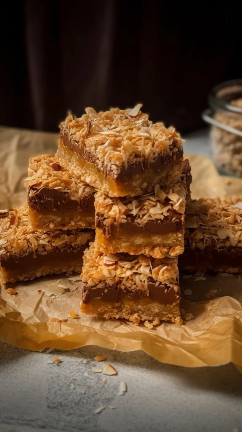 Delicious Louisiana Crunch Bars with a crunchy texture and sweet flavor.