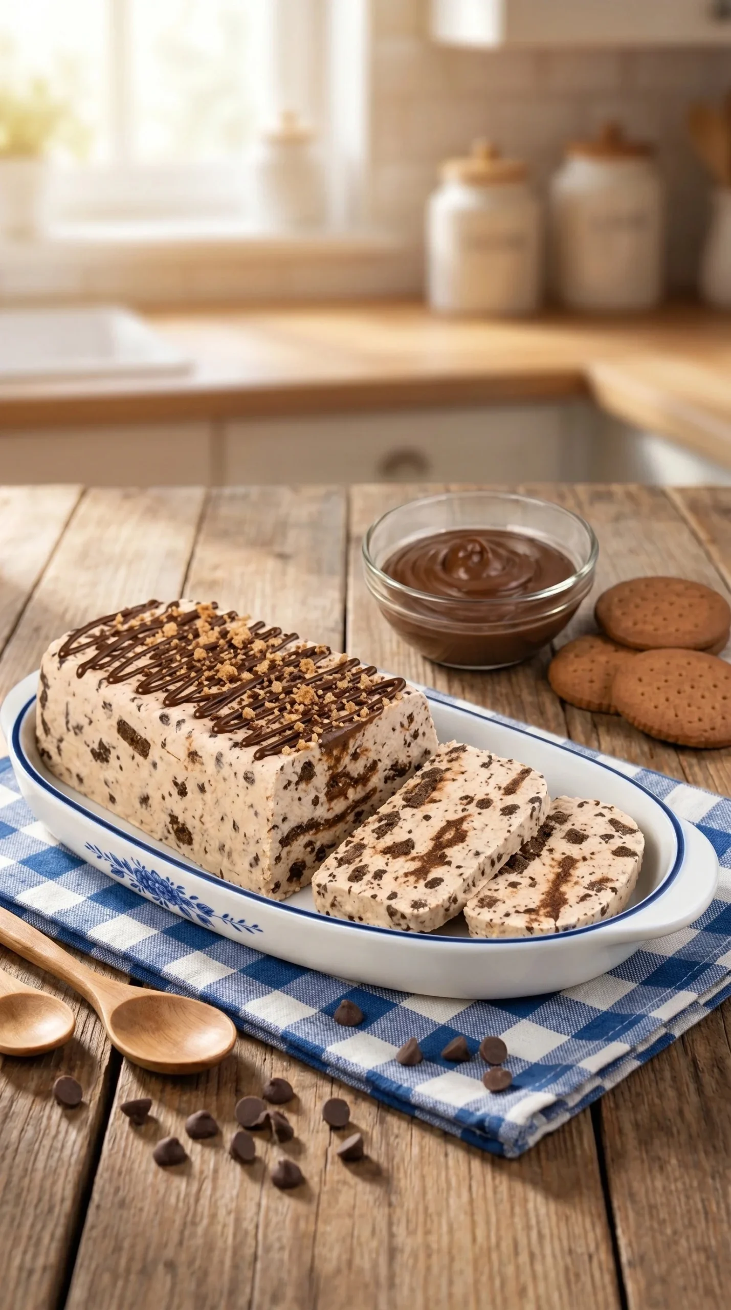 Delicious Nutella and Cookie Cold Dessert ready to be enjoyed