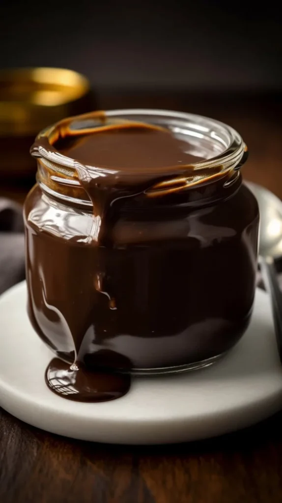 Delicious peanut butter hot fudge sauce drizzled over ice cream dessert
