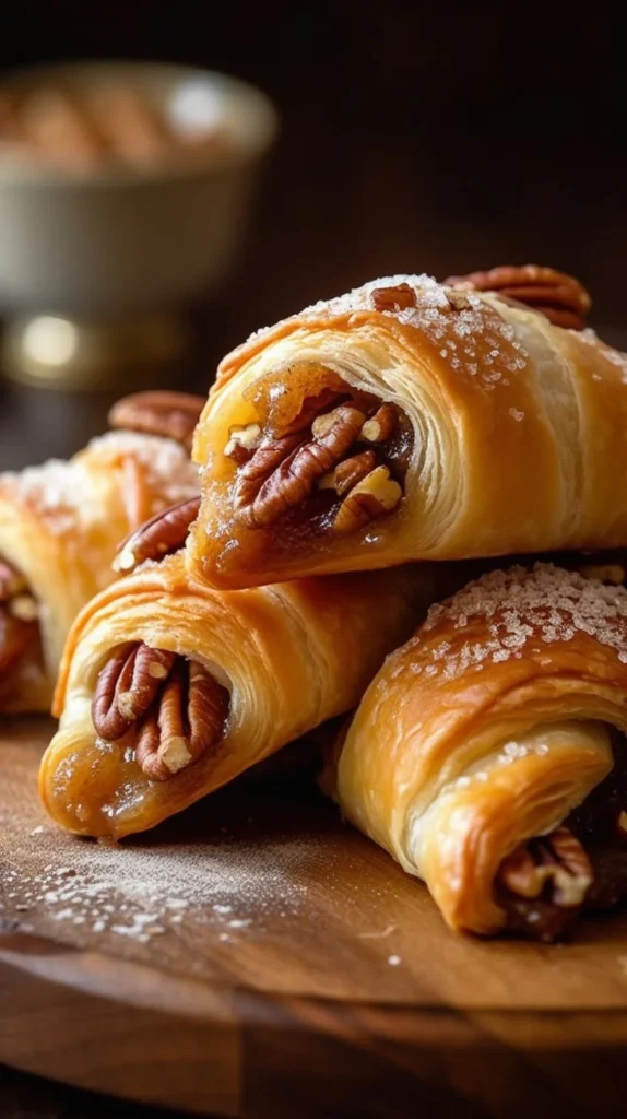 Pecan Pie Crescents - Flaky pastries filled with classic pecan pie flavor