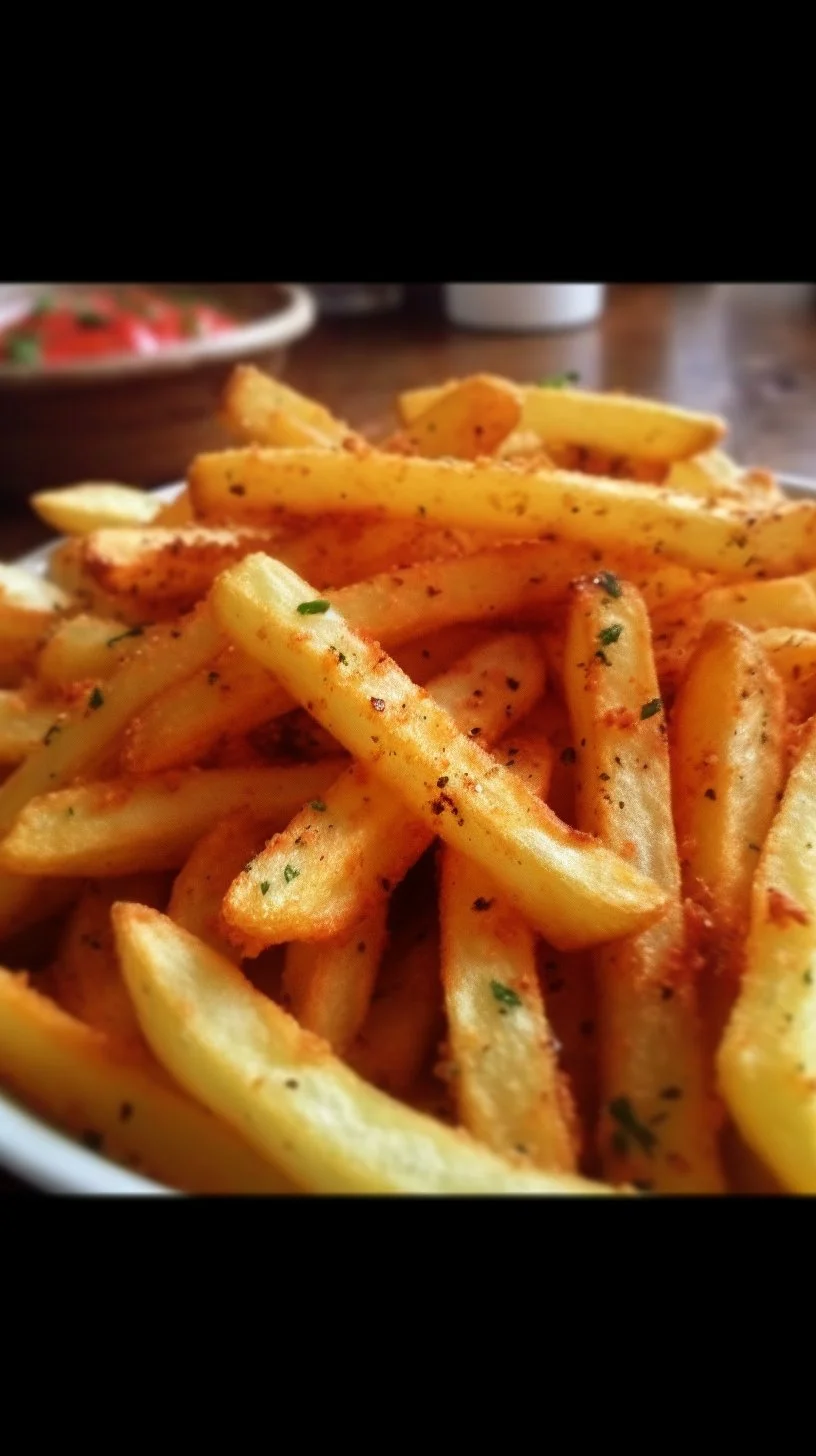 Delicious Peri Peri Fries served with a spicy dipping sauce.