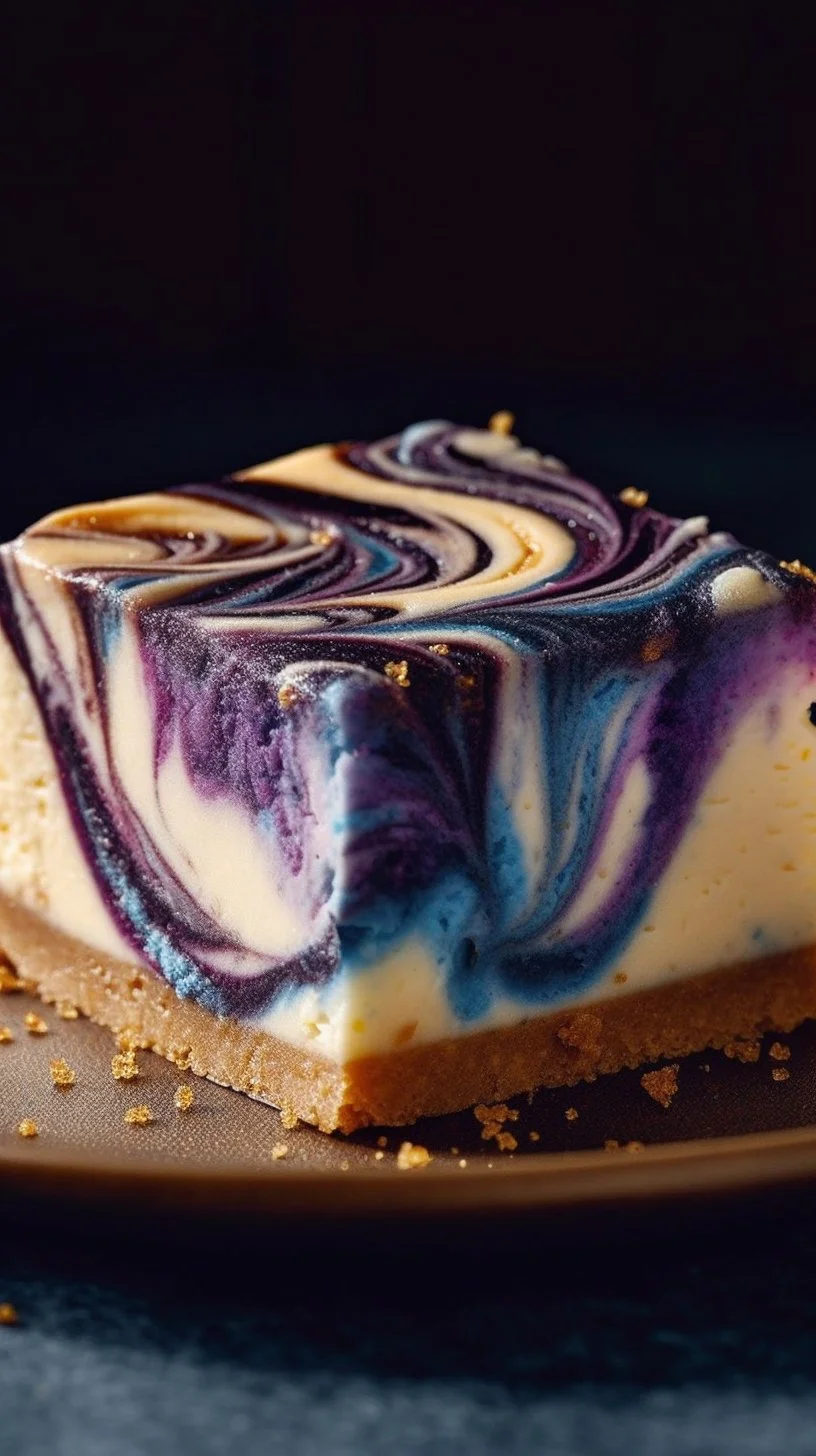 Ravenclaw Midnight Blueberry Cheesecake with vibrant berries on top