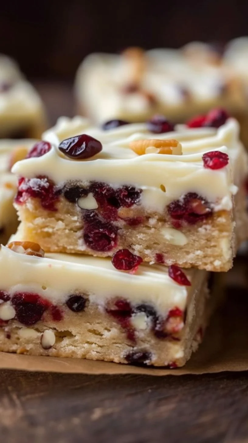 Homemade Starbucks Cranberry Bliss Bars copycat recipe with cream cheese frosting