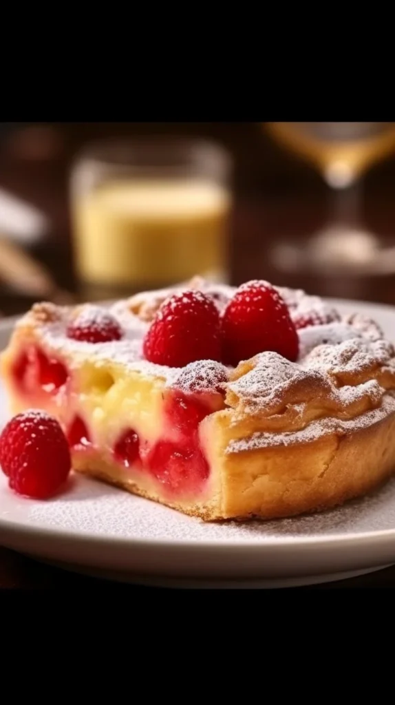Strawberry tart topped with creamy lemon filling and fresh strawberries