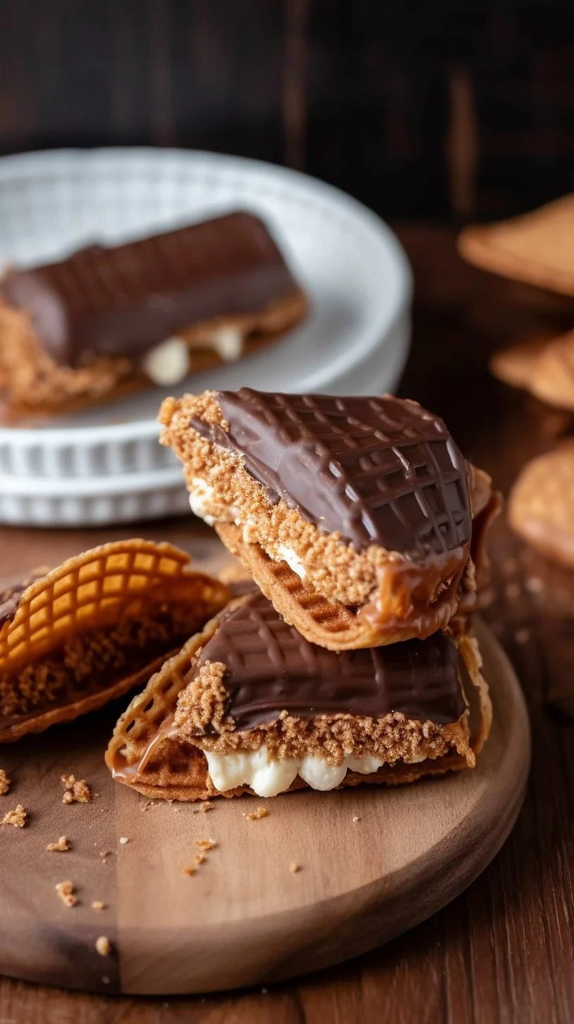 Delicious Stroopwafel Choco Tacos with chocolate filling and crispy layers