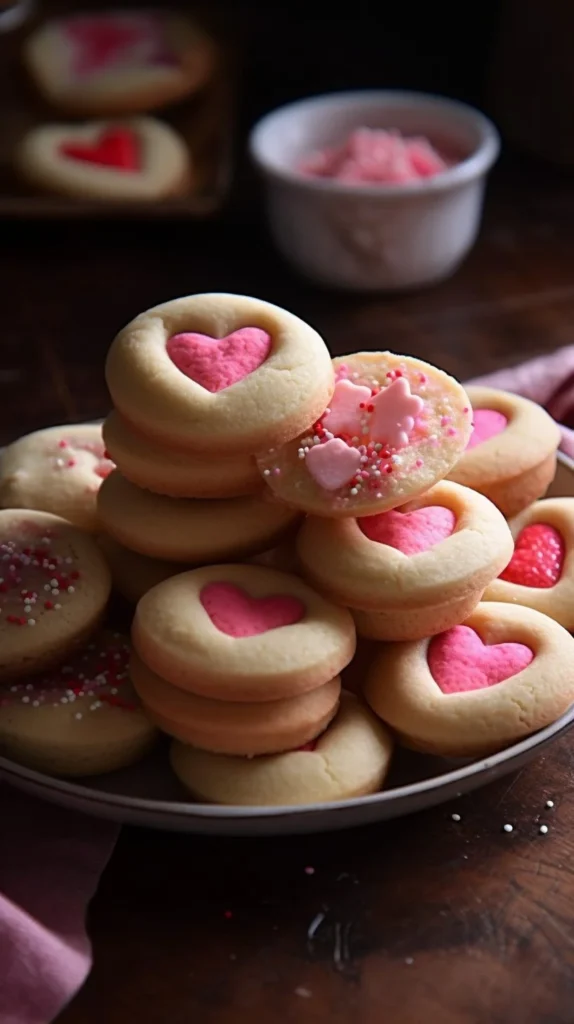 Delicious homemade sugar cookie cups filled with colorful frosting and sprinkles.