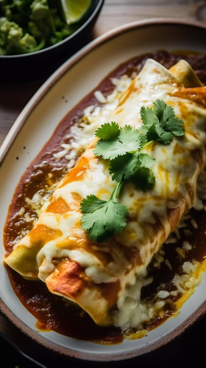 Delicious homemade Swiss Enchiladas served with fresh toppings