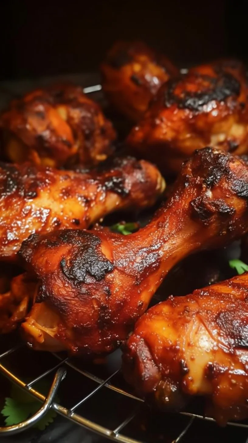 Deliciously marinated Tandoori Chicken served with spices and herbs.