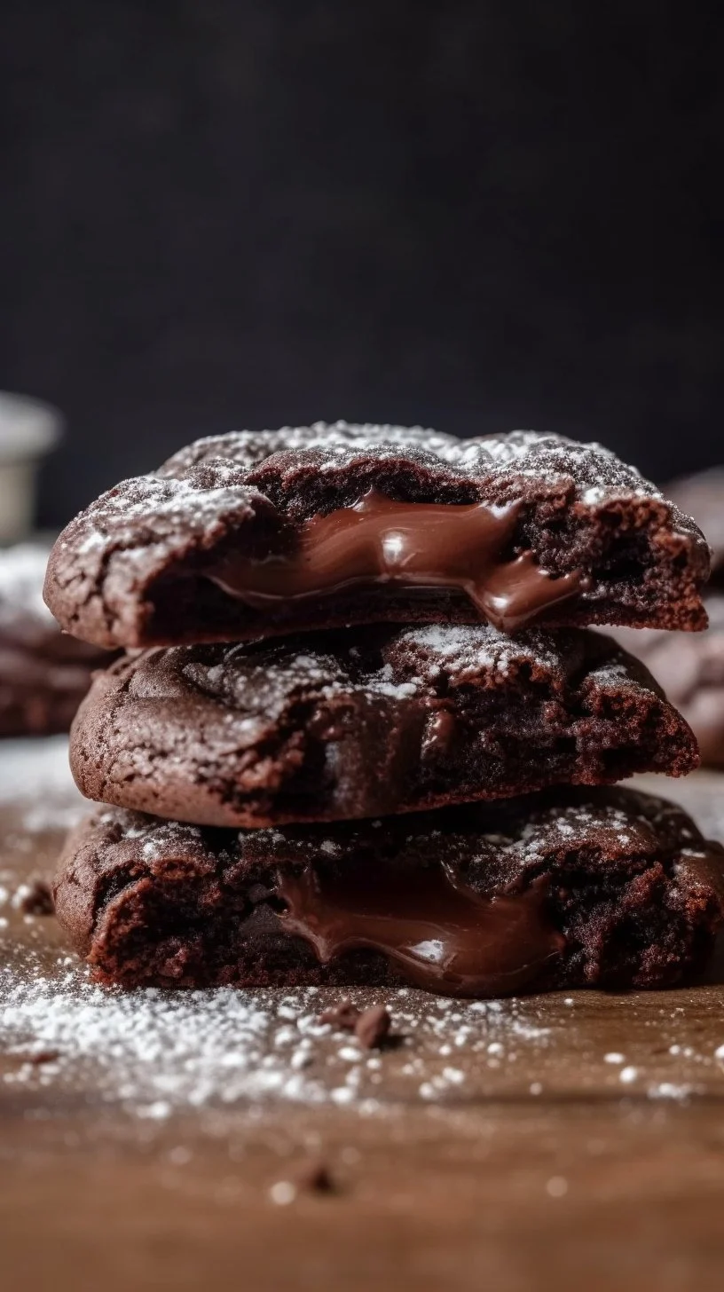 Crumbl Molten Lava Cookies with a gooey chocolate center