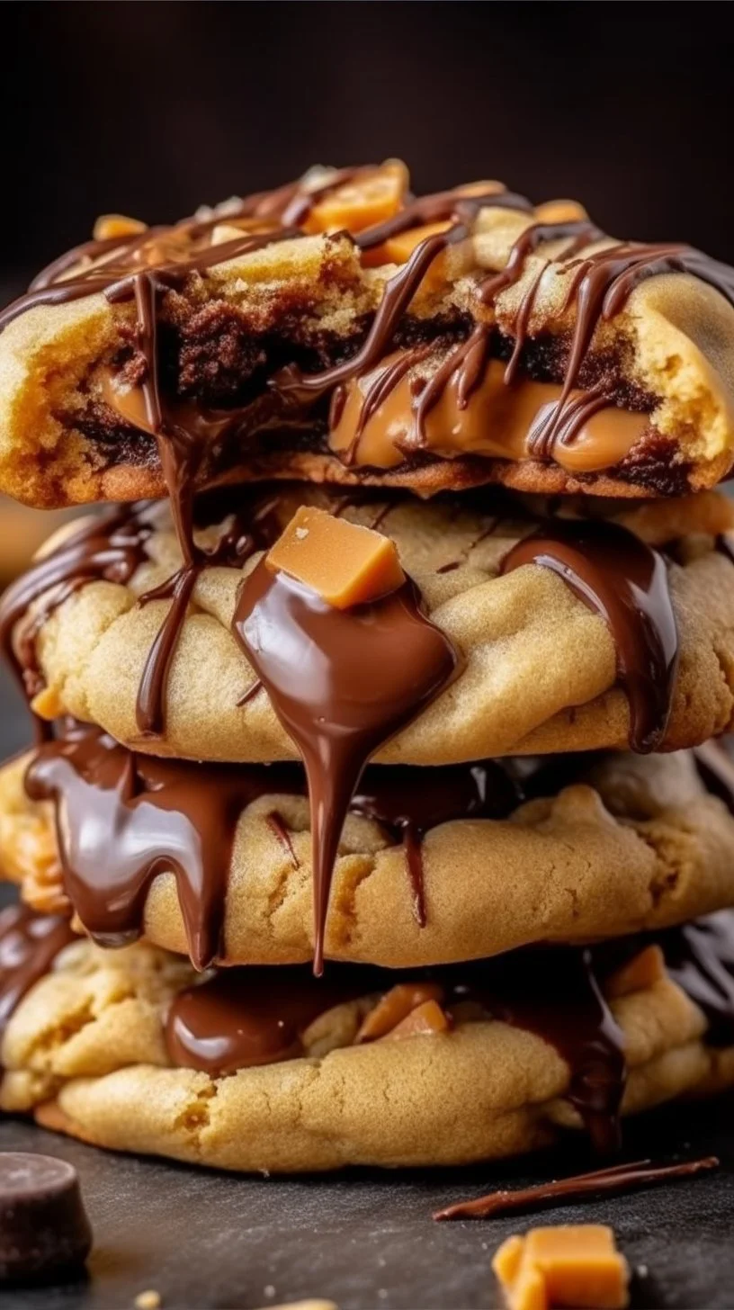 Triple Reese’s Peanut Butter Cookies with chocolate and peanut butter ingredients