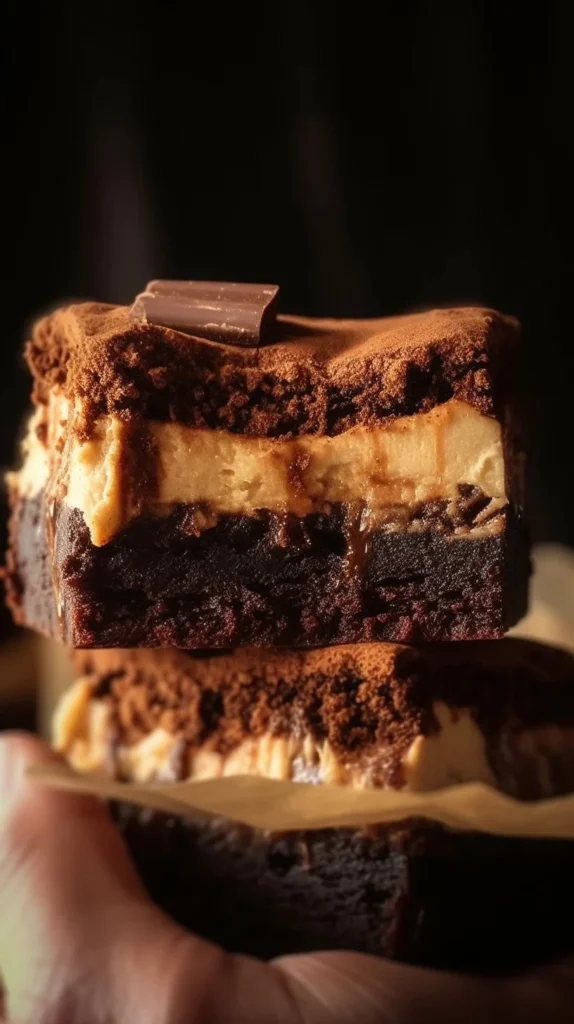 Delicious vegan biscoff brownies topped with creamy frosting