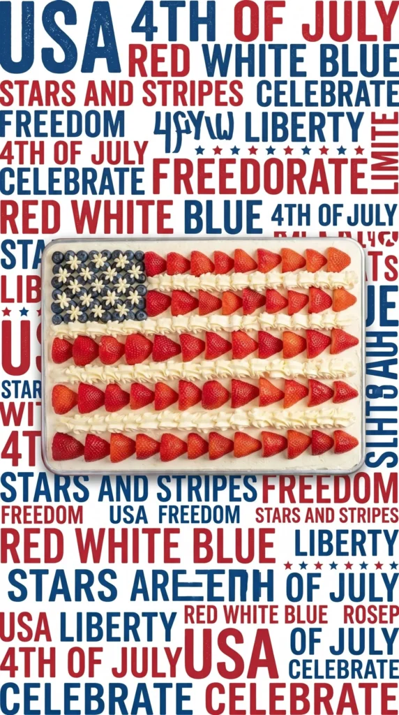 Delicious American Flag Cake decorated with red, white, and blue frosting for celebration