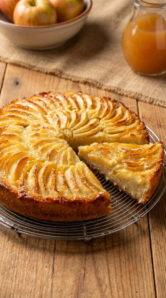 Delicious Apple Pie Frangipane with a golden crust and rich almond filling
