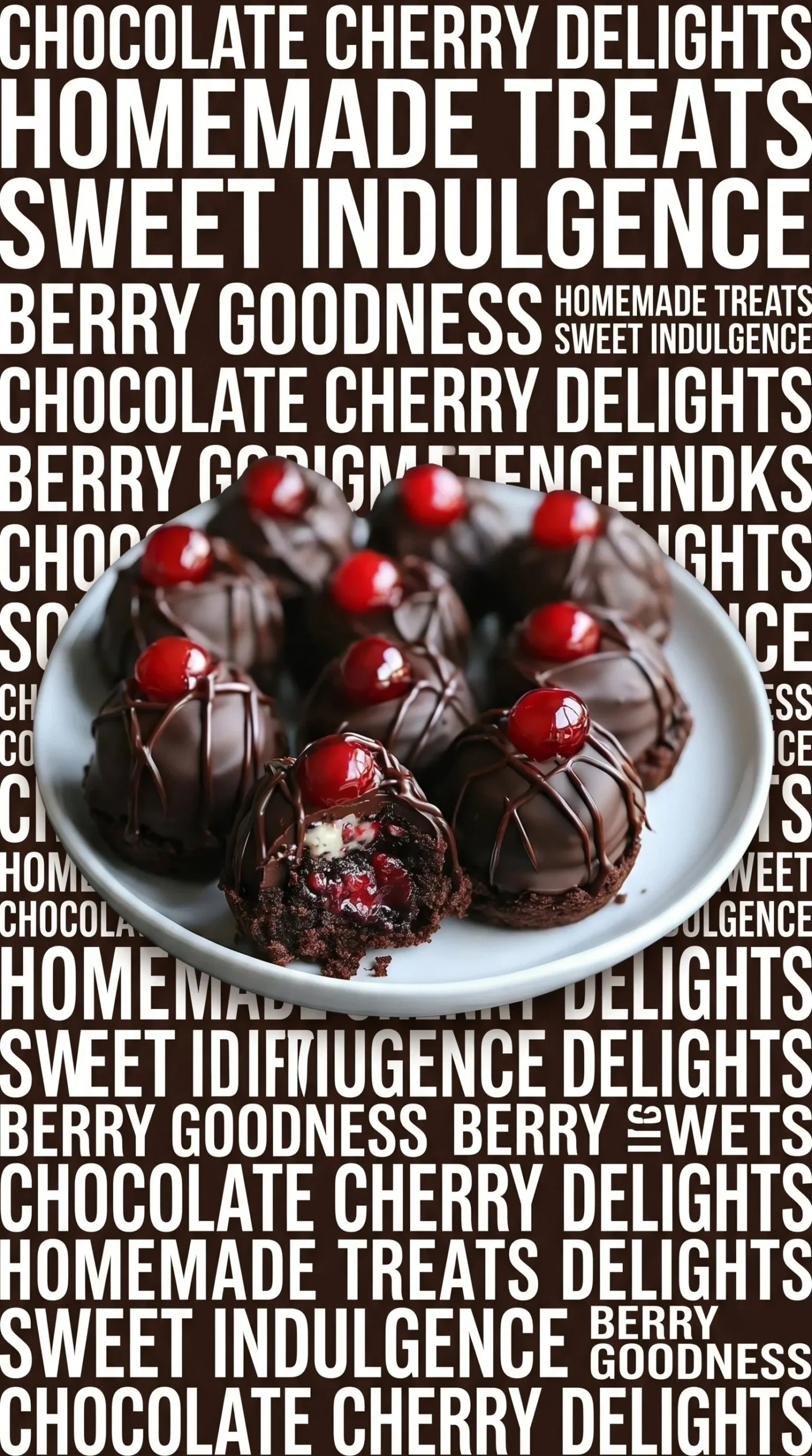 Black Forest cookie dough brownie bombs with chocolate and cherries
