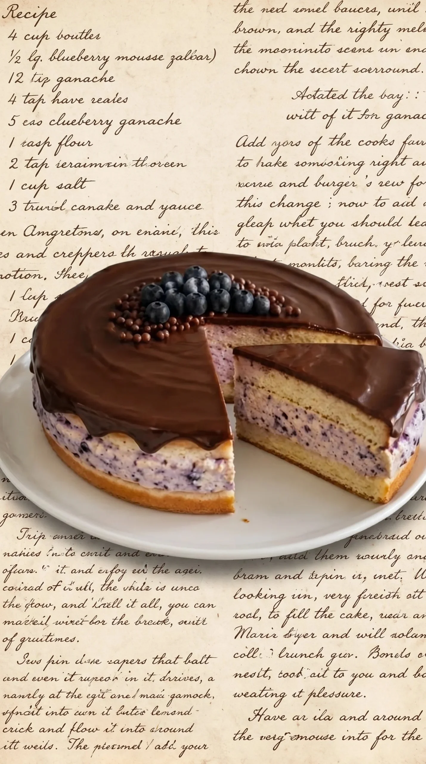 Slice of blueberry yogurt cake with fresh blueberries on top