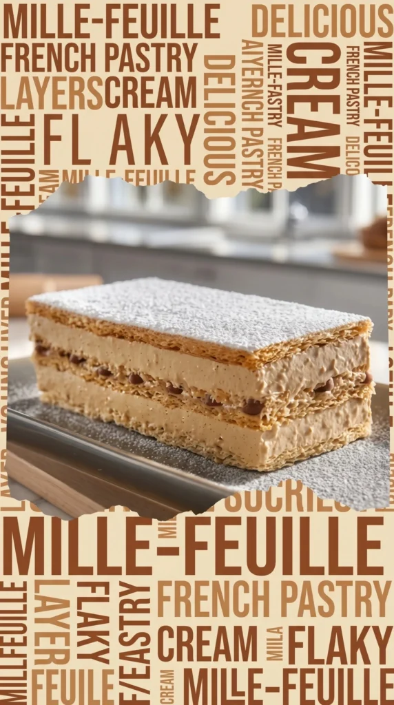 The Russian cake with Dacquoise praline and chiffon layers, elegantly presented.