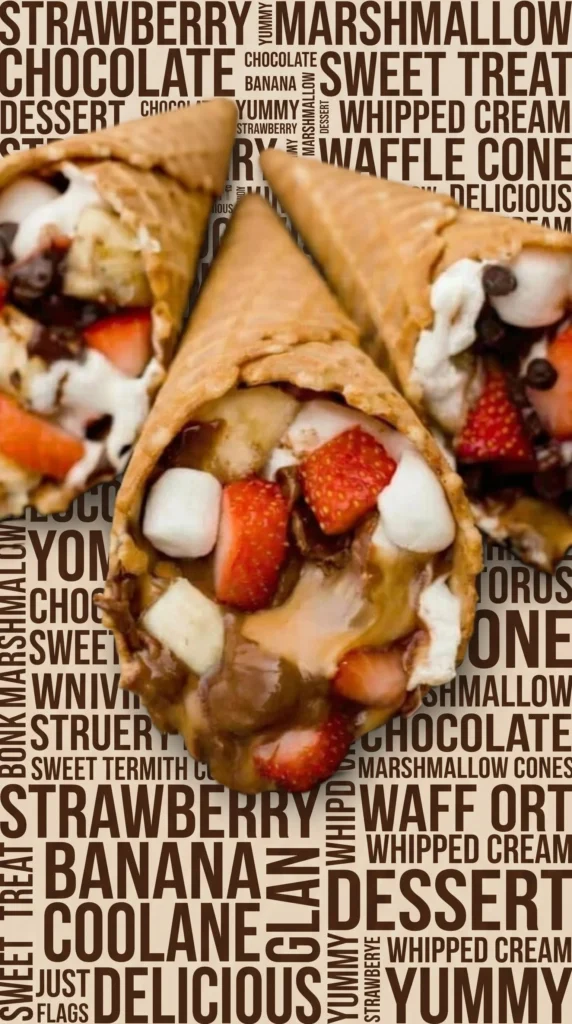 Delicious Campfire Cones filled with chocolate and fruit