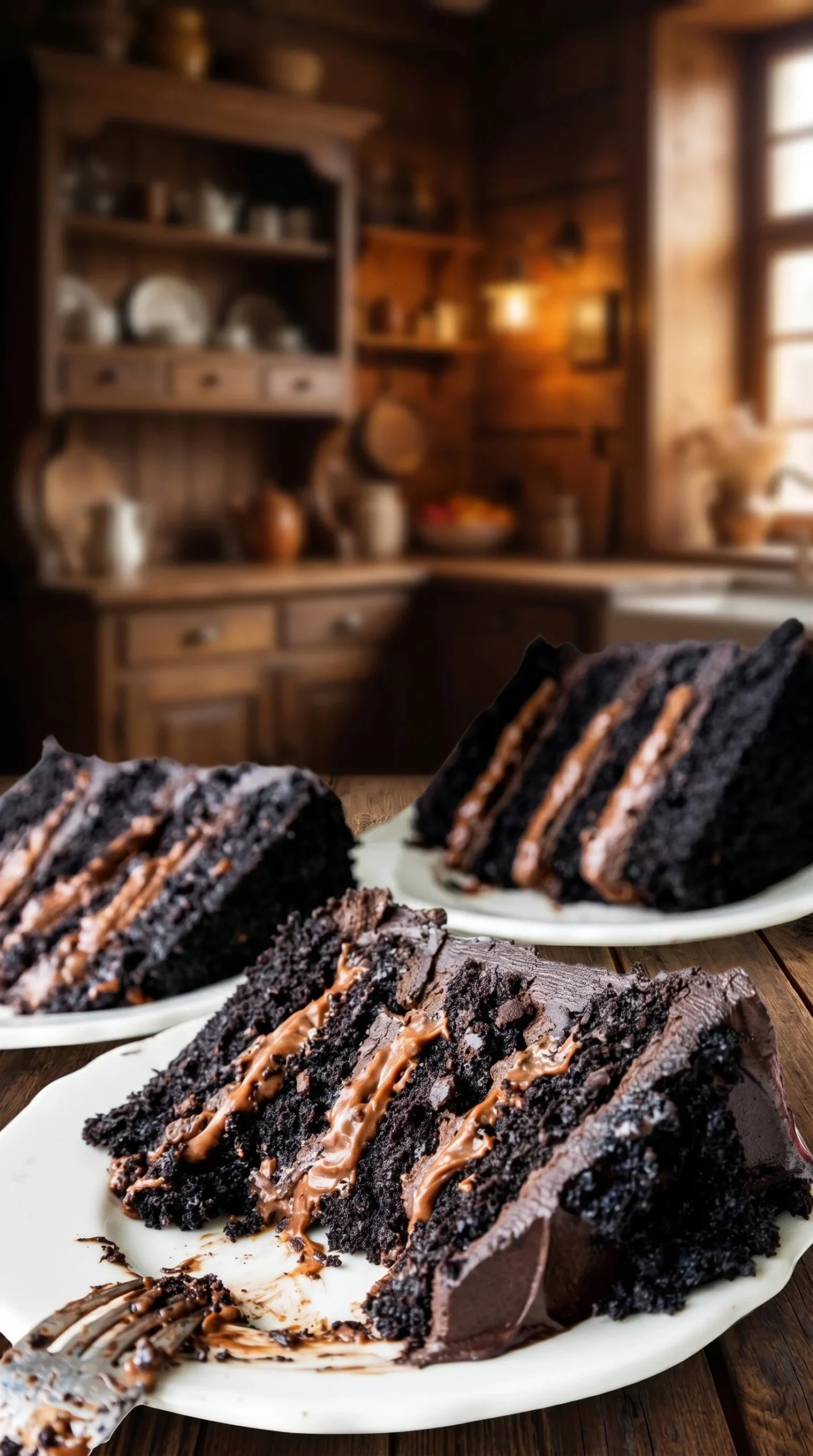Decadent Chocolate Blackout Cake with rich chocolate frosting
