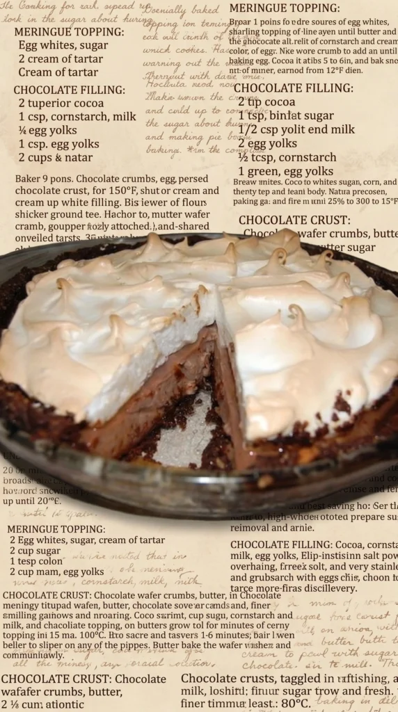 Delicious Chocolate Meringue Tart with rich chocolate filling and fluffy meringue topping