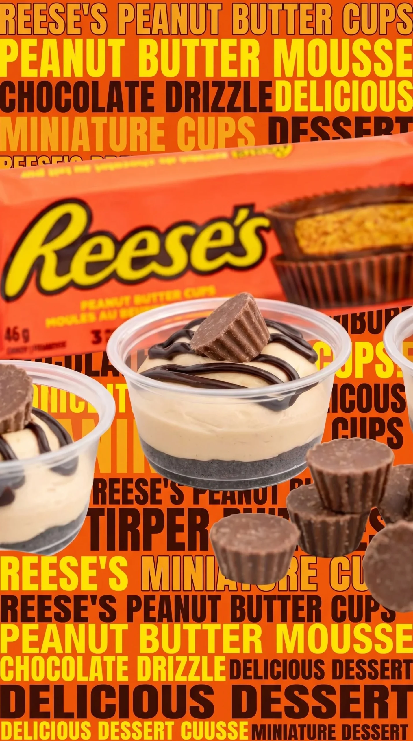 Delicious chocolate peanut butter dessert cups served in elegant mini cups.