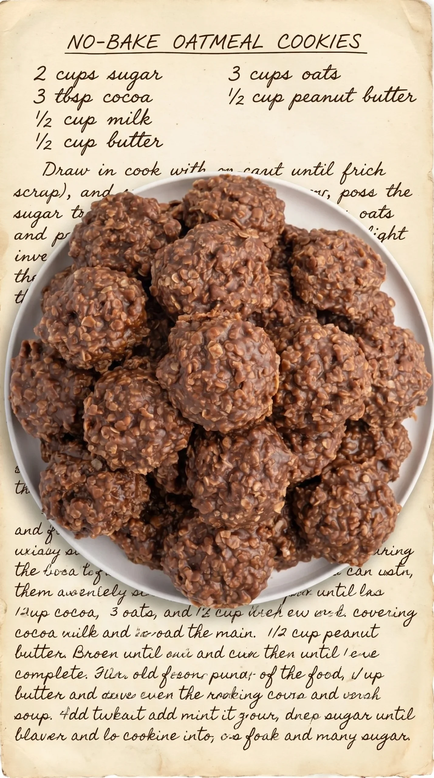 Delicious chocolate peanut butter oat cookies on a plate
