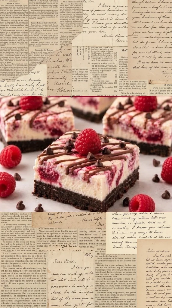 Delicious Chocolate Raspberry Cheesecake Bars with a creamy filling and chocolate crust