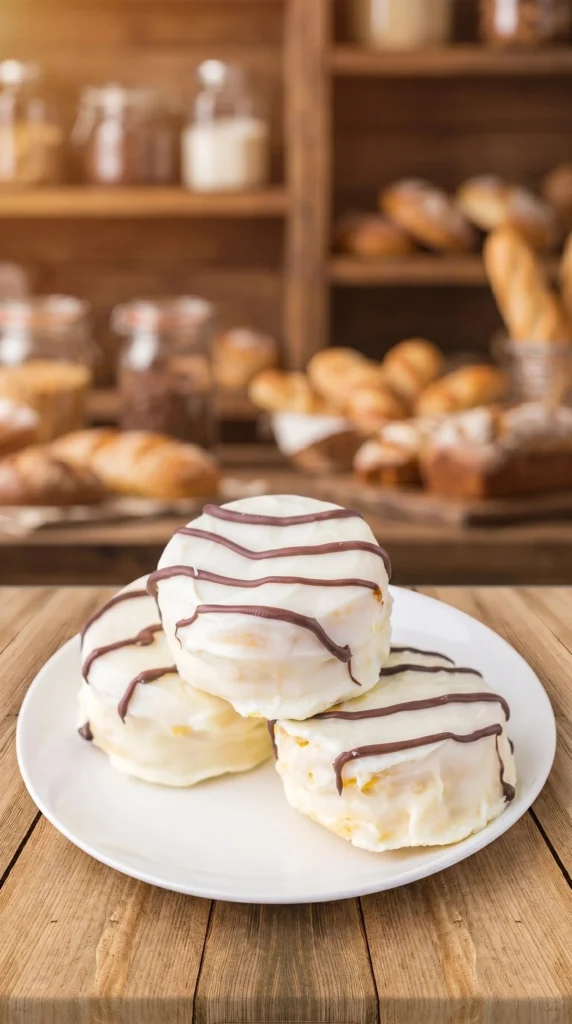 Homemade Copycat Little Debbie Zebra Cakes displaying chocolate and vanilla stripes.