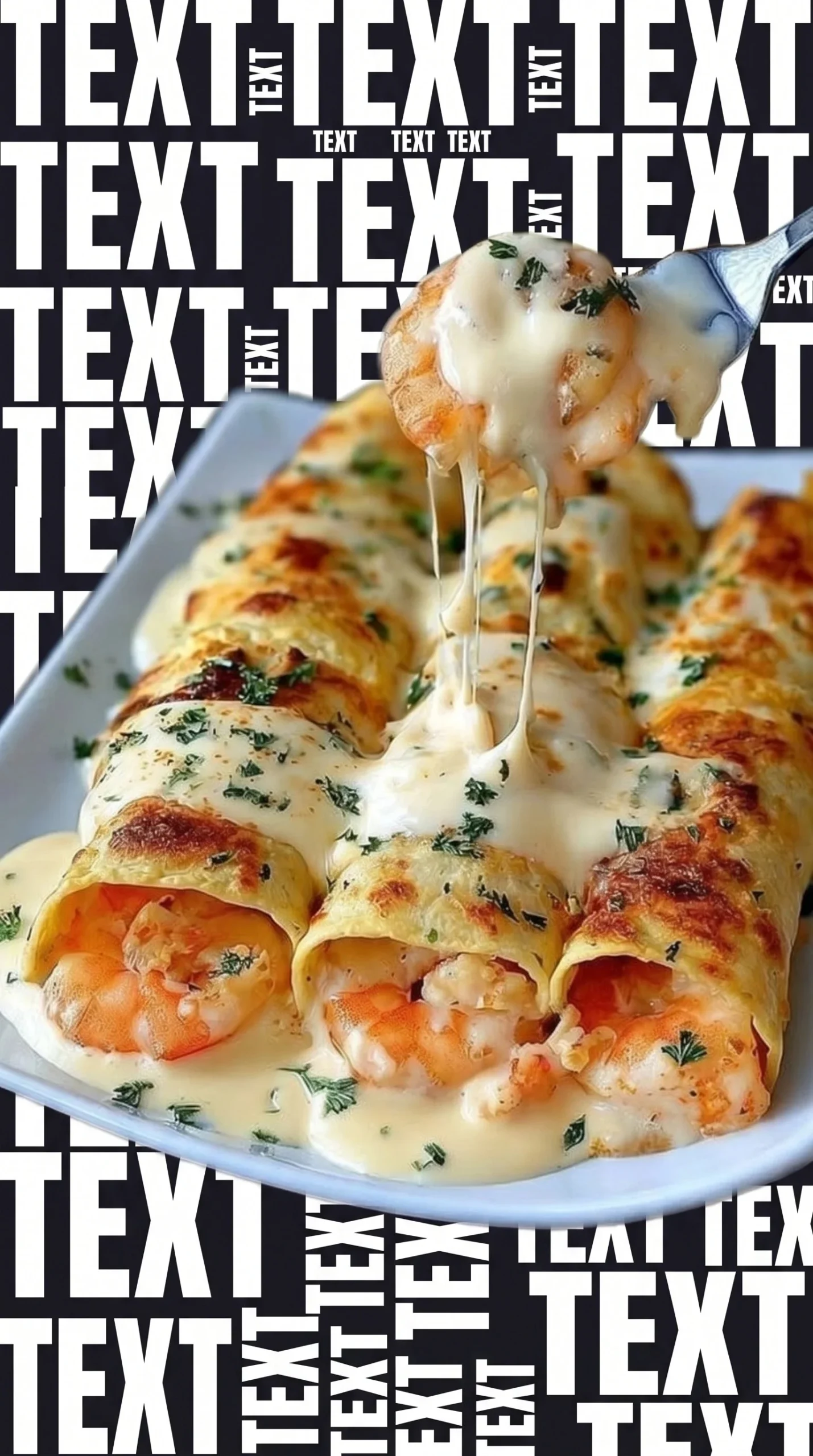 Creamy shrimp enchiladas garnished with fresh cilantro and served on a plate