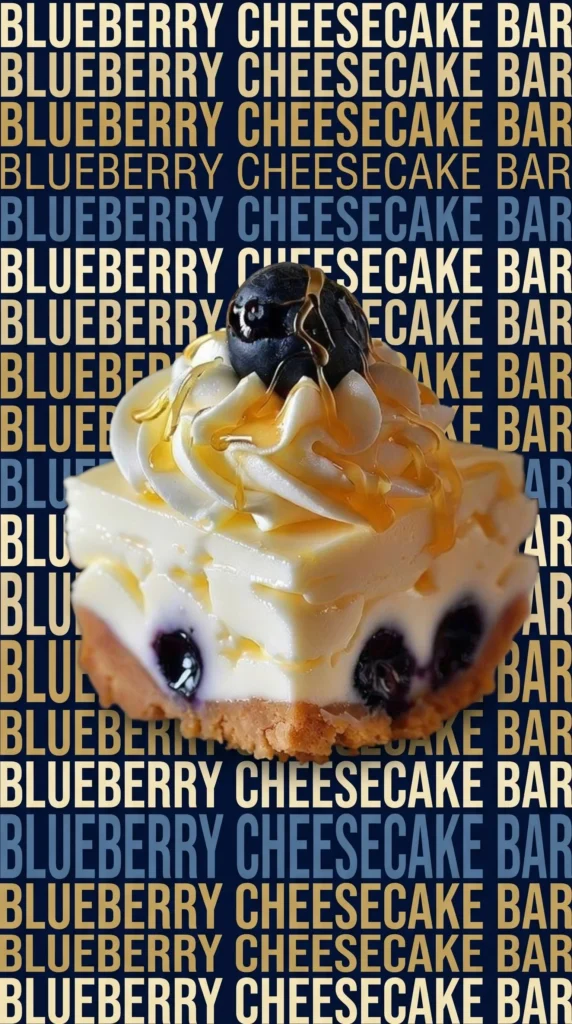 Elegant blueberry lemon cheesecake bars topped with fresh blueberries