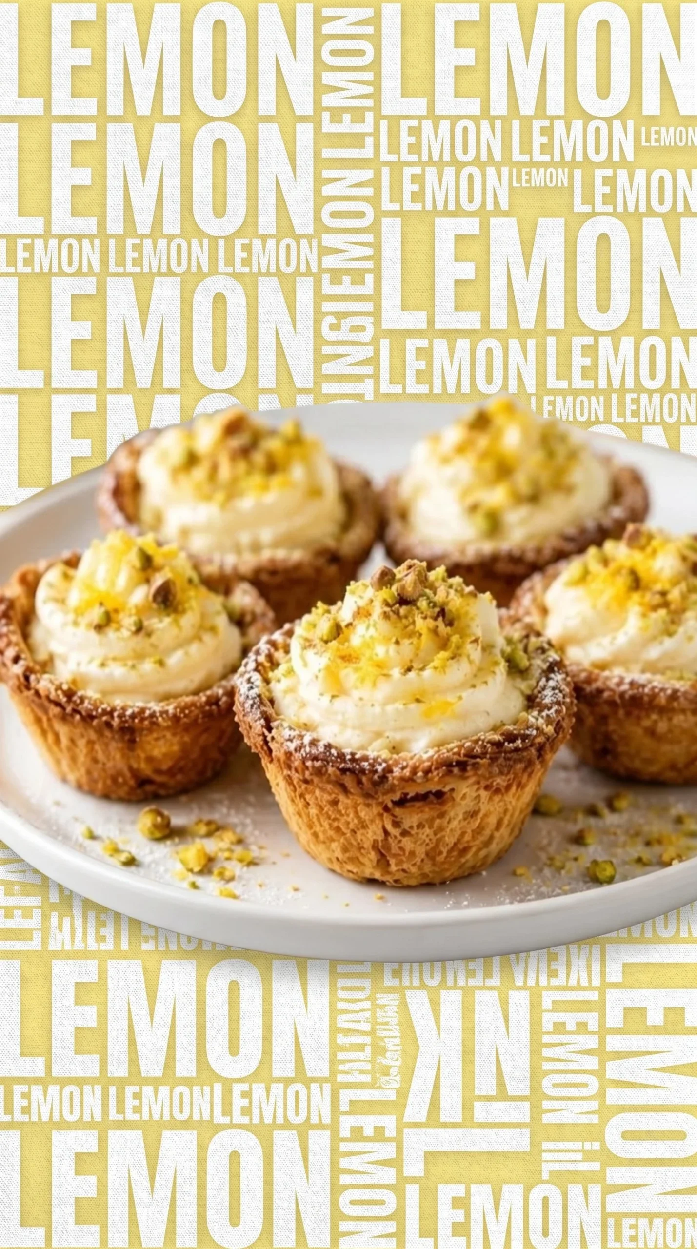 Golden Lemon Tiramisu Cannoli Cups with Mascarpone Cream dessert