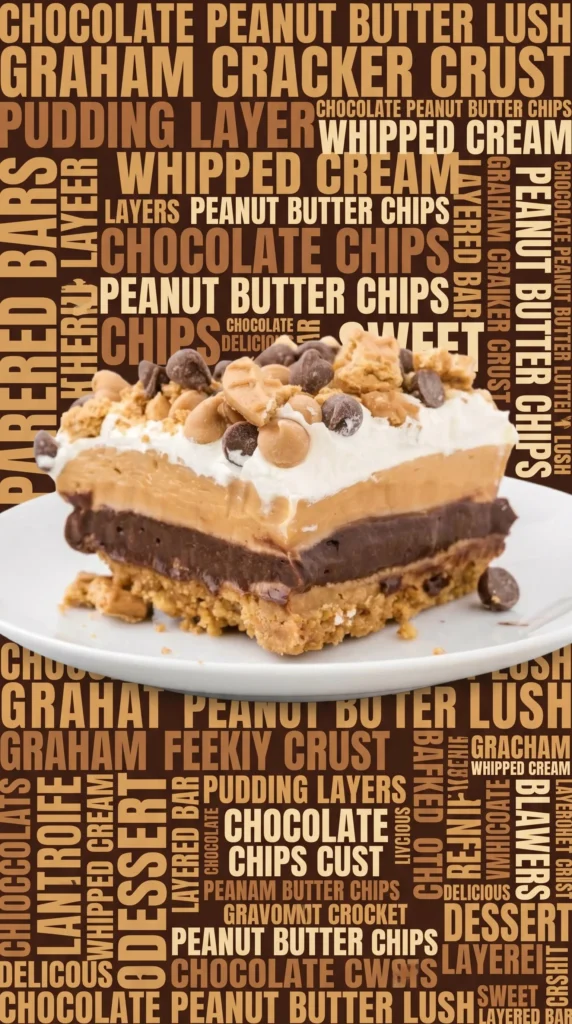 Delicious layered peanut butter chocolate dessert with creamy layers
